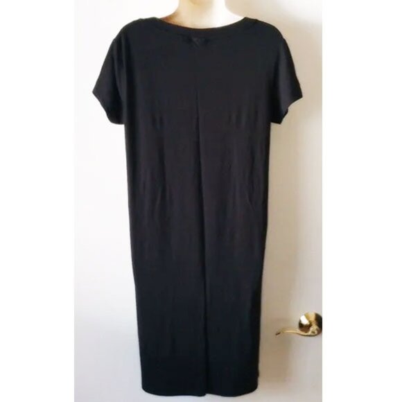 Tahari Cap Sleeve Modal A-Line Mini Dress S/M Black - Picture 2 of 7